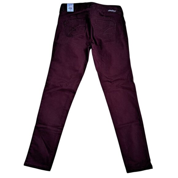 Amethyst High Waist Jegging Bodycon Wine Burgundy Jeans sz 11 - Picture 4 of 7